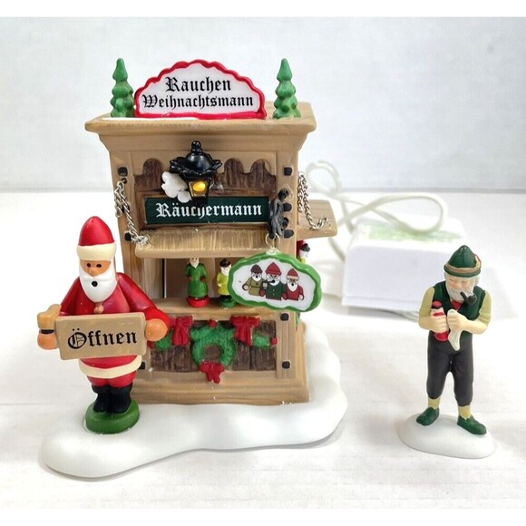Dept 56 Alpine Village Christmas Market Holiday Smoker Booth 4044786 lit box - Picture 1 of 16